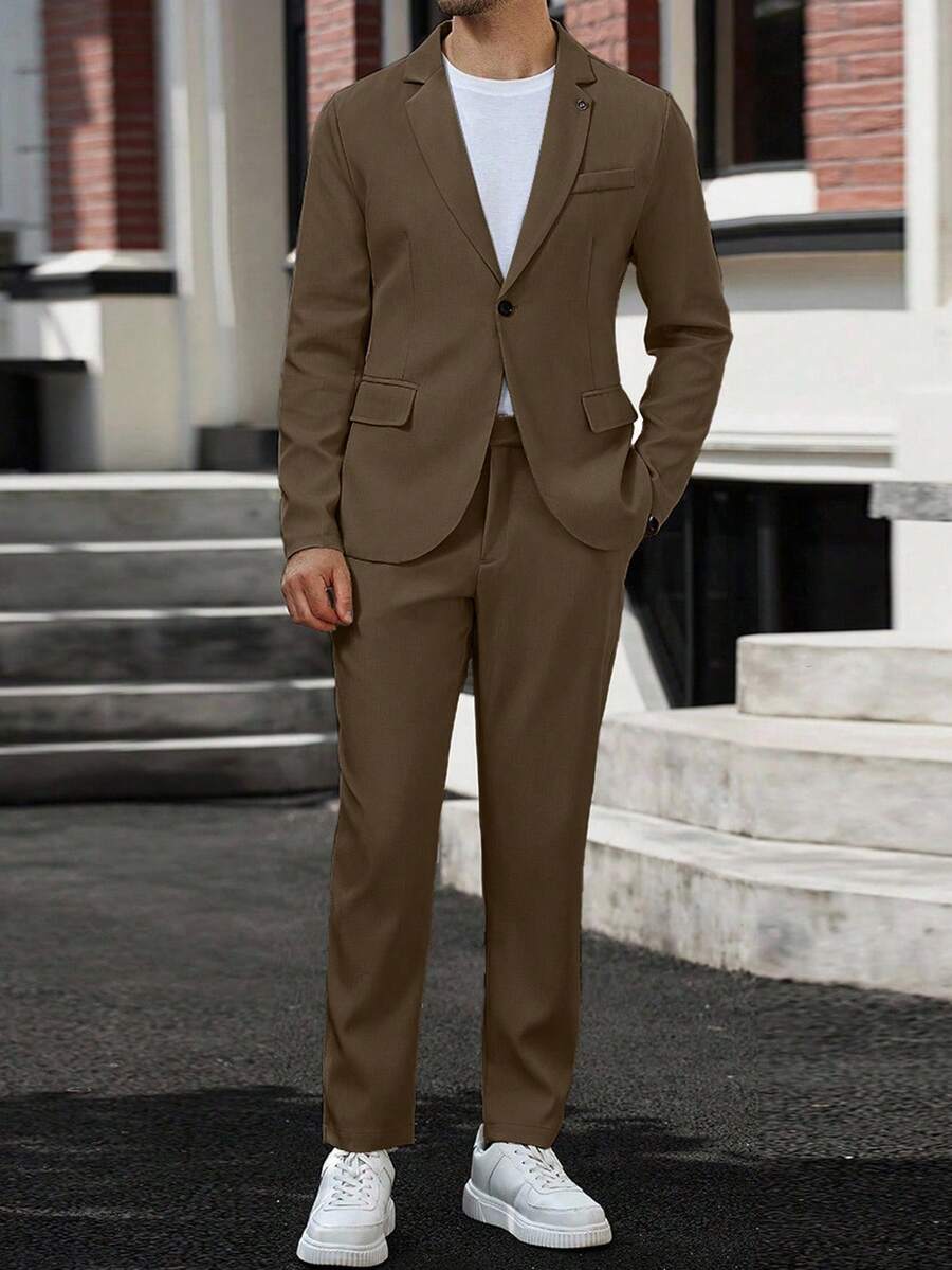 Muški poslovni formalni set sako sa reverom i pantalonama