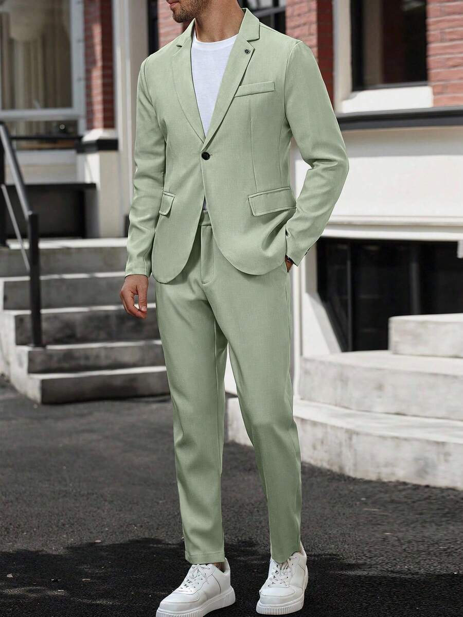 Muški poslovni formalni set sako sa reverom i pantalonama