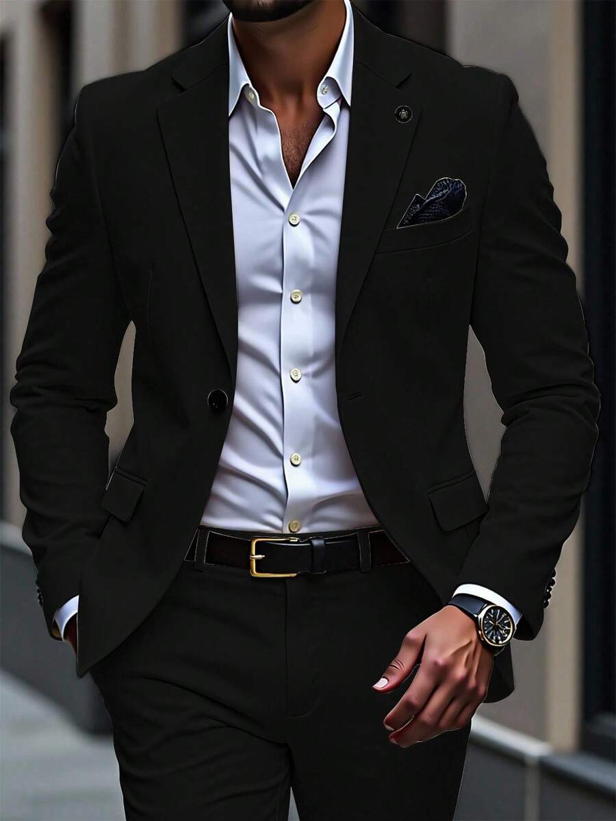 Muški poslovni formalni set sako sa reverom i pantalonama