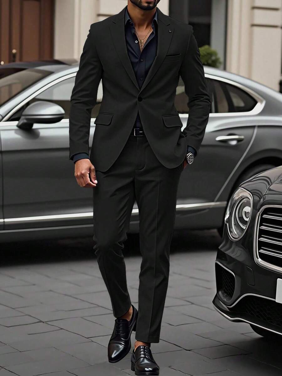 Muški poslovni formalni set sako sa reverom i pantalonama