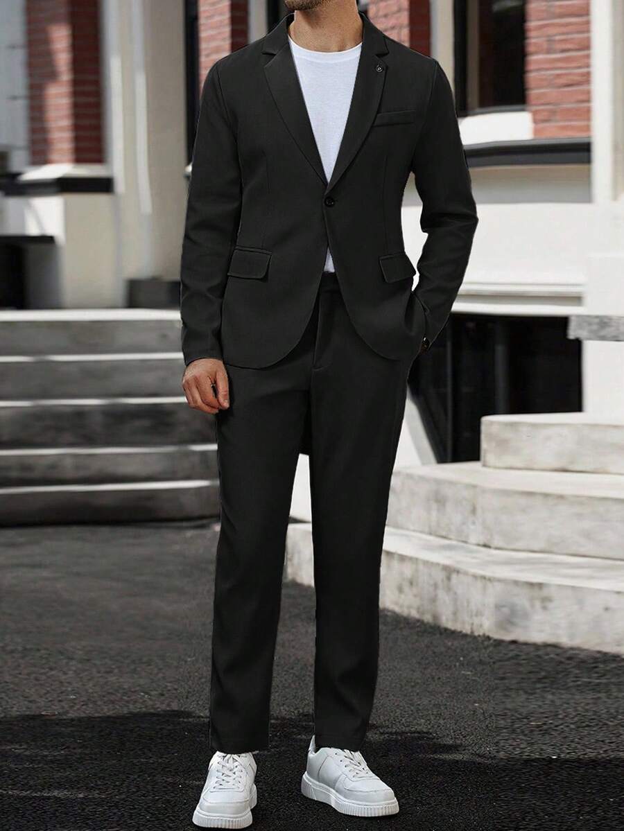 Muški poslovni formalni set sako sa reverom i pantalonama