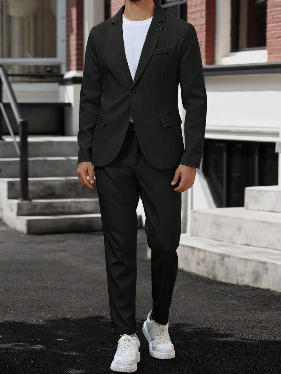 Muški poslovni formalni set sako sa reverom i pantalonama