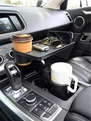 2-In-1 Car Cup Holder Tray - 360° Rotating Table, With Stable Base And Phone Slot, Durable Interior Accessories, Suitable For Sedan, SUV, Truck, Expandable Drink And Snack Storage Rack, Multi-Function Beverage Holder And Mini Office Desk, Car Cup Holder Tray