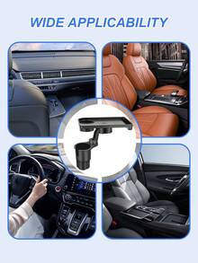 2-In-1 Car Cup Holder Tray - 360° Rotating Table, With Stable Base And Phone Slot, Durable Interior Accessories, Suitable For Sedan, SUV, Truck, Expandable Drink And Snack Storage Rack, Multi-Function Beverage Holder And Mini Office Desk, Car Cup Holder Tray
