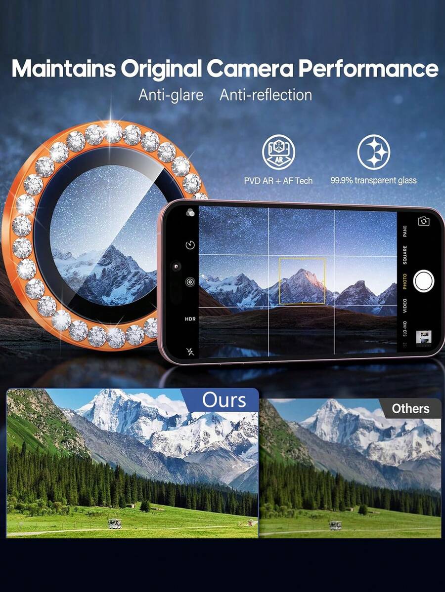 3 komada zaštitne folije za sočivo kamere za iPhone 17/17 Pro/17 Pro Max/Pro/Promax, 9H kaljeno staklo