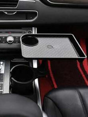 2-In-1 Car Cup Holder Tray - 360° Rotating Table, With Stable Base And Phone Slot, Durable Interior Accessories, Suitable For Sedan, SUV, Truck, Expandable Drink And Snack Storage Rack, Multi-Function Beverage Holder And Mini Office Desk, Car Cup Holder Tray