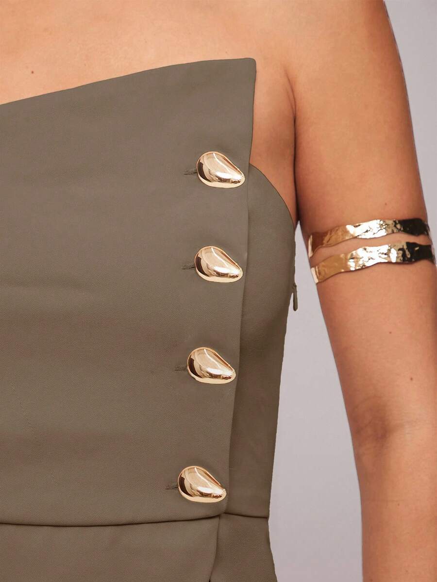 Set  Ženski Asimetrični Bandeau Top i Pantalone