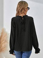 EMERY ROSE Casual Versatile Commute Solid Color Textured Long Sleeve Shirt