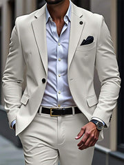 Muški poslovni formalni set sako sa reverom i pantalonama