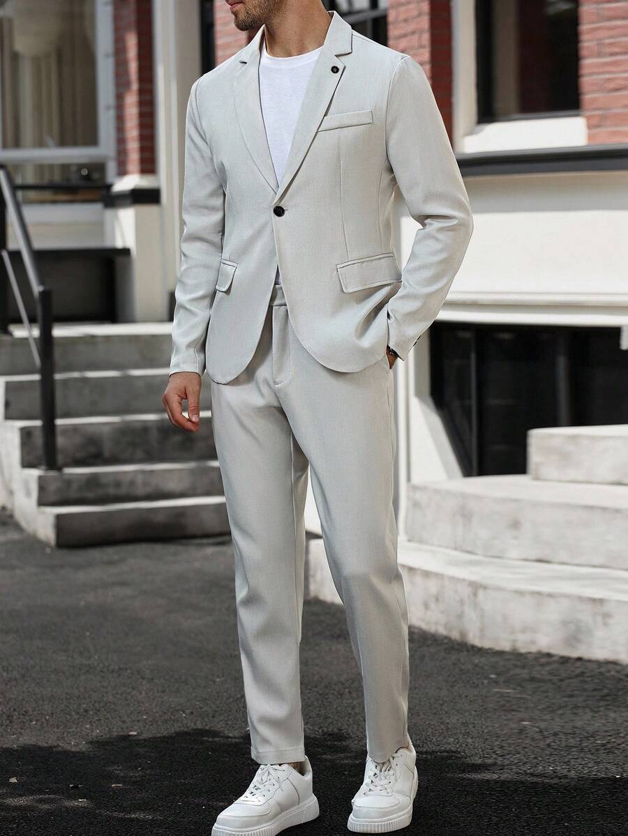 Muški poslovni formalni set sako sa reverom i pantalonama