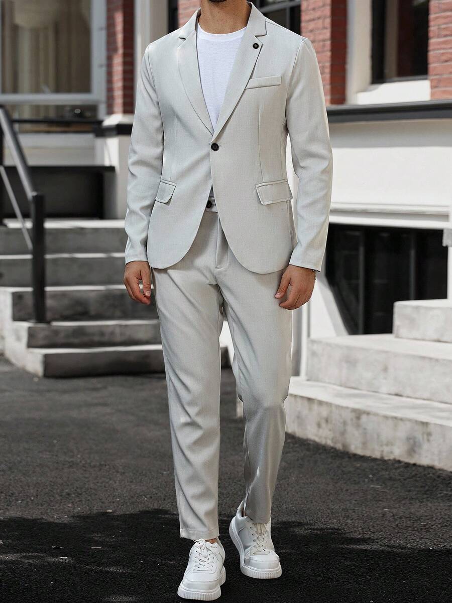 Muški poslovni formalni set sako sa reverom i pantalonama