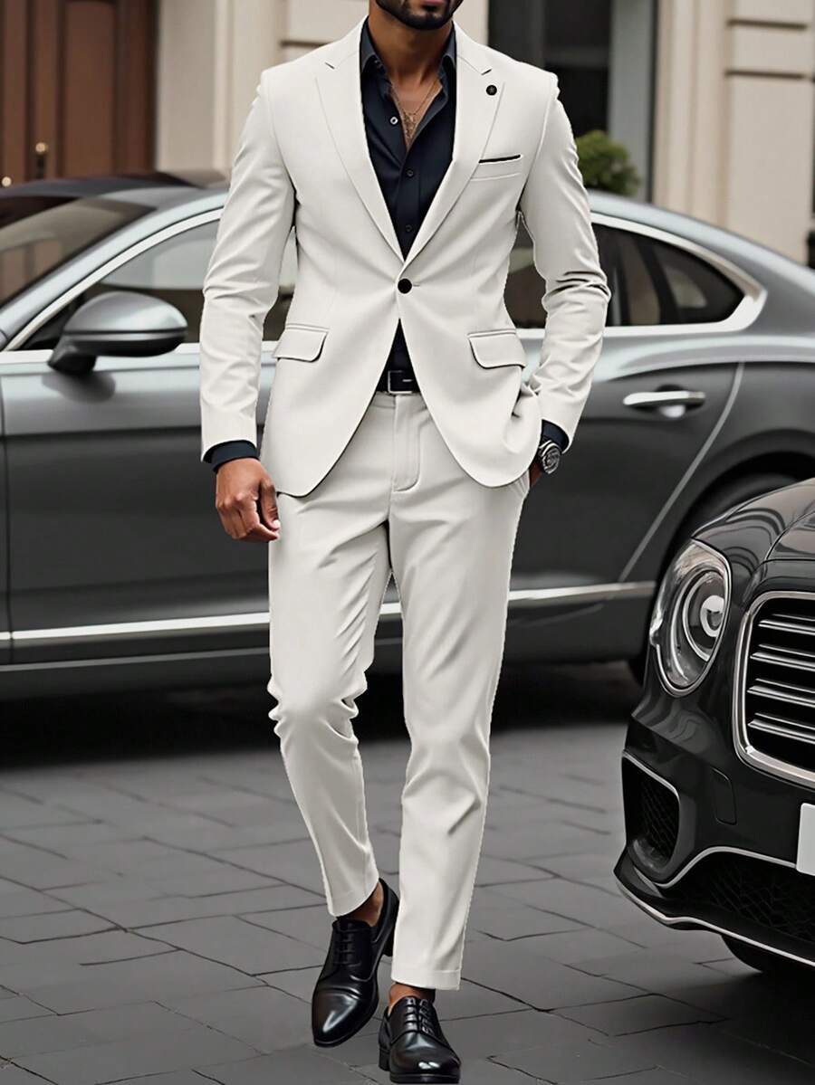 Muški poslovni formalni set sako sa reverom i pantalonama