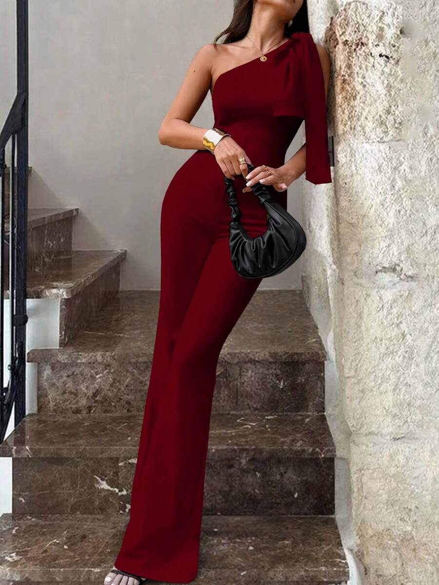 Ženski seksi elegantni kombinezon sa otvorenim ramenima i visokim strukom