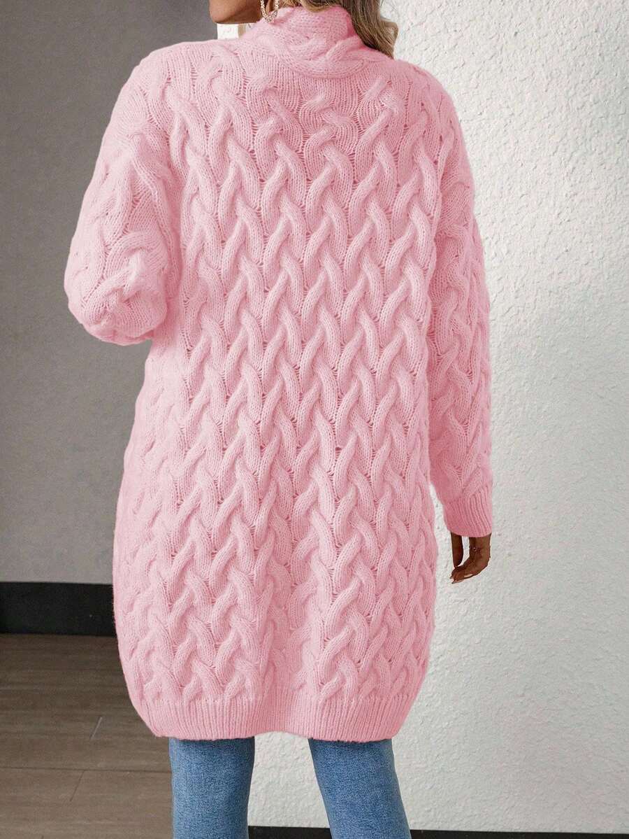 Ženski pleteni kardigan zimski ležeran elegantan dugi