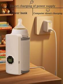 1pc Milk Warmer Coaster, Portable Milk Warmer, 6-Level Digital Temperature Control Milk Bottle Warmer Sleeve, Suitable For Maintaining Or Heating Water/Milk Above 35°C, Constant Temperature Heating USB Powered Leather Material Gift