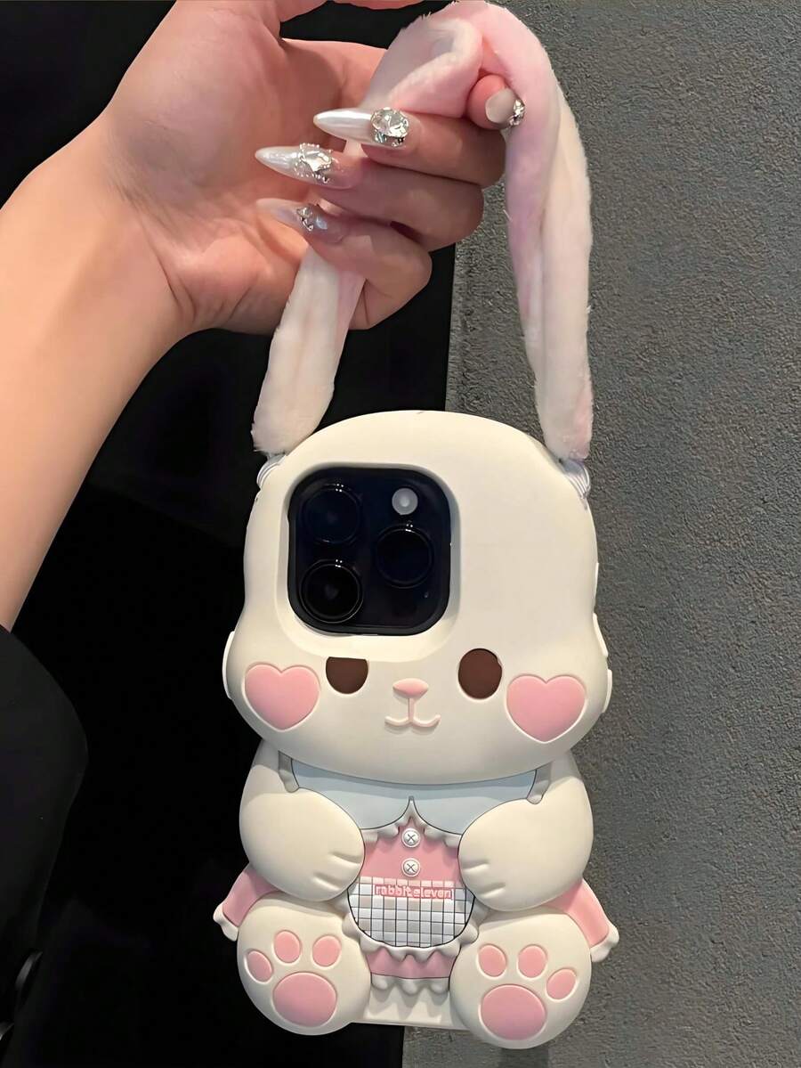 3D silikonska futrola za telefon u obliku zečeva sa plišanim ušima za iPhone18pro/18pro Max/17/17pro/7air/17PROMAX/16/16PRO/16PLUS/16PROMAX/15/15PRO/15PLUS/15PROMAX/14PROMAX/14/14PRO/14PLUS/13/13PRO/13PROMAX/12/12PRO/12PROMAX/11/11PRO/11PROMAX/XS/X