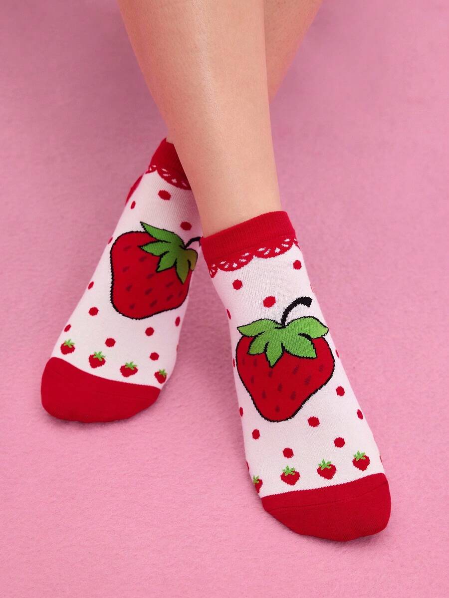 Strawberry Shortcake  4 para mekih i prozračnih ženskih ležernih čarapa
