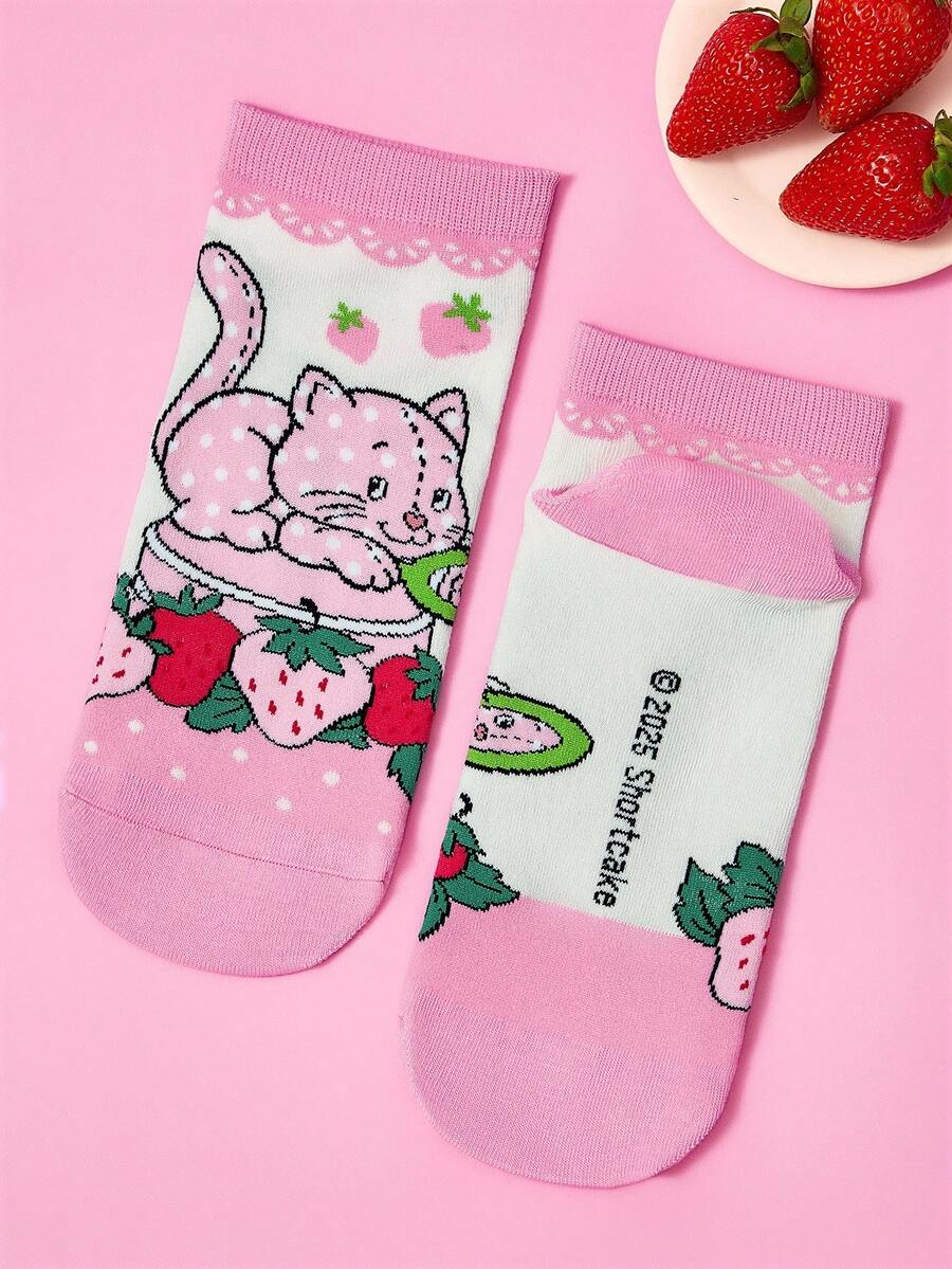 Strawberry Shortcake  4 para mekih i prozračnih ženskih ležernih čarapa