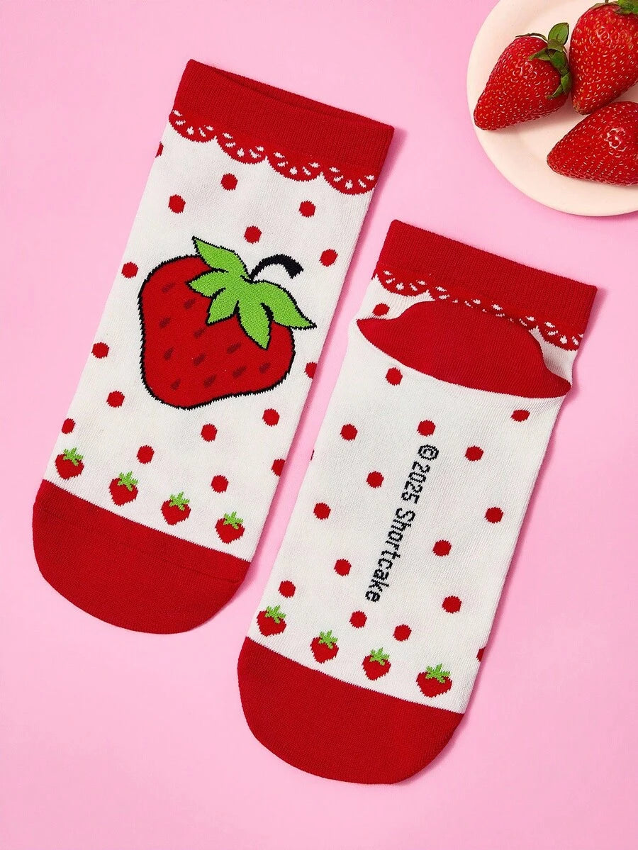Strawberry Shortcake  4 para mekih i prozračnih ženskih ležernih čarapa