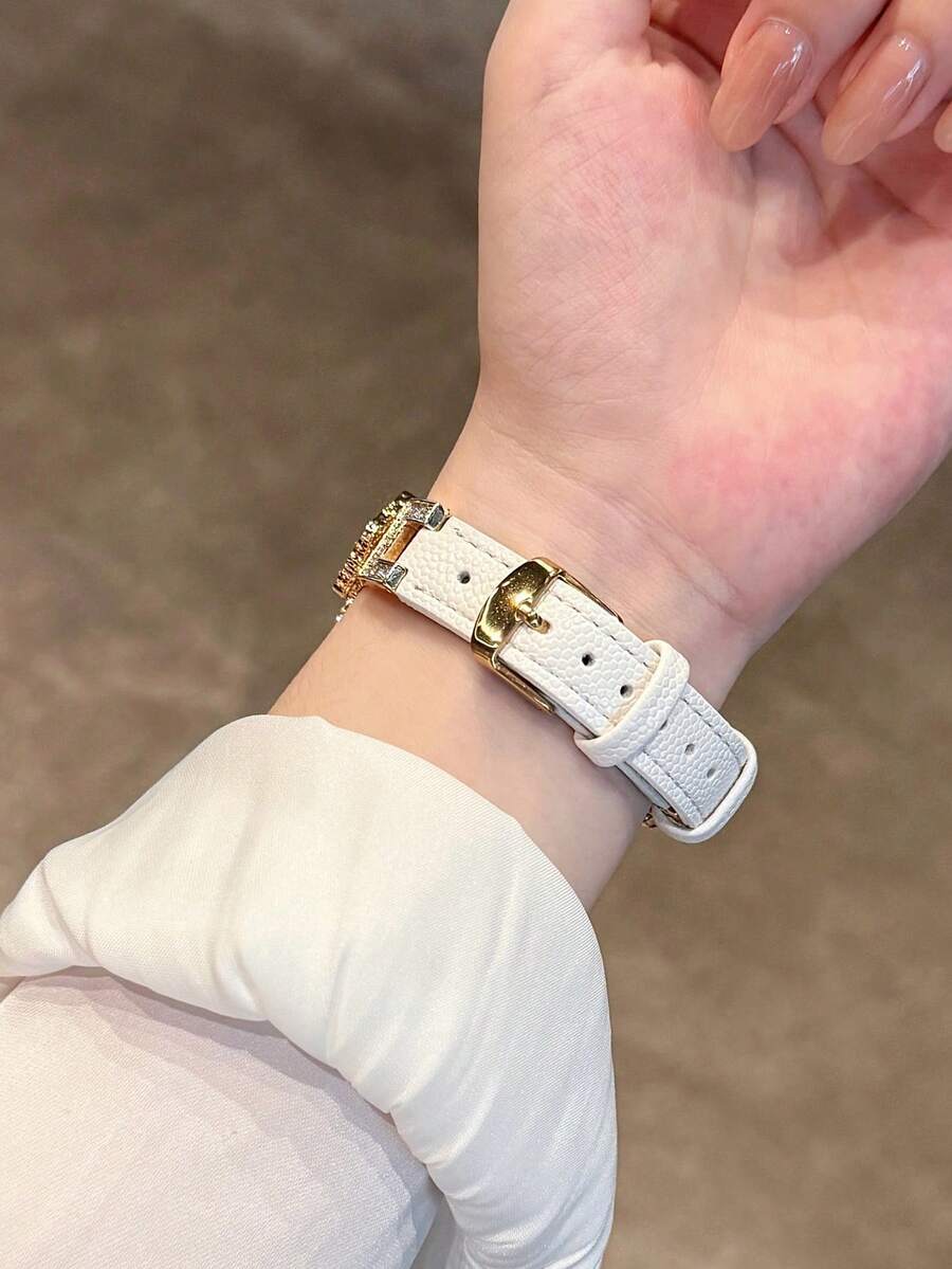 ženski zlatni sjajni kaiš za pametni sat sa  dijamantskim detaljima,  pogodan za Apple Watch 38/40/41/42/44/45/46/49mm