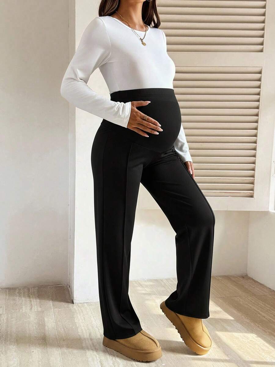 Ležerne tople fleec pantalone sa podesivim strukom za trudnice