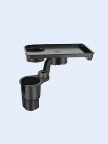 2-In-1 Car Cup Holder Tray - 360° Rotating Table, With Stable Base And Phone Slot, Durable Interior Accessories, Suitable For Sedan, SUV, Truck, Expandable Drink And Snack Storage Rack, Multi-Function Beverage Holder And Mini Office Desk, Car Cup Holder Tray