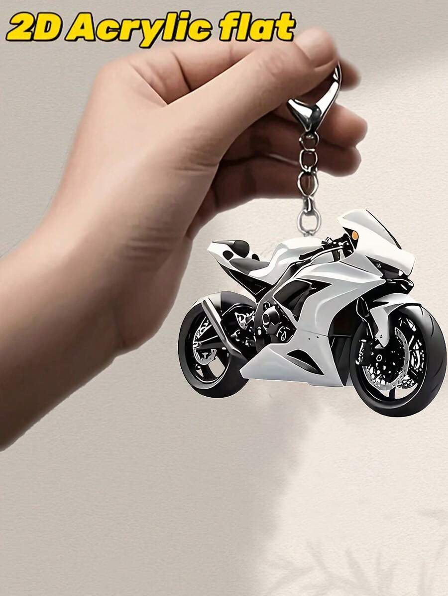 2D ravni crni akrilni privesak za motocikl
