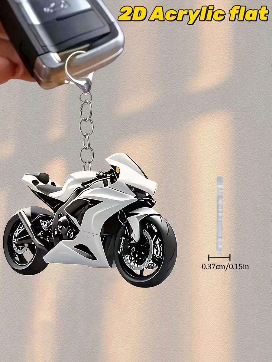 2D ravni crni akrilni privesak za motocikl