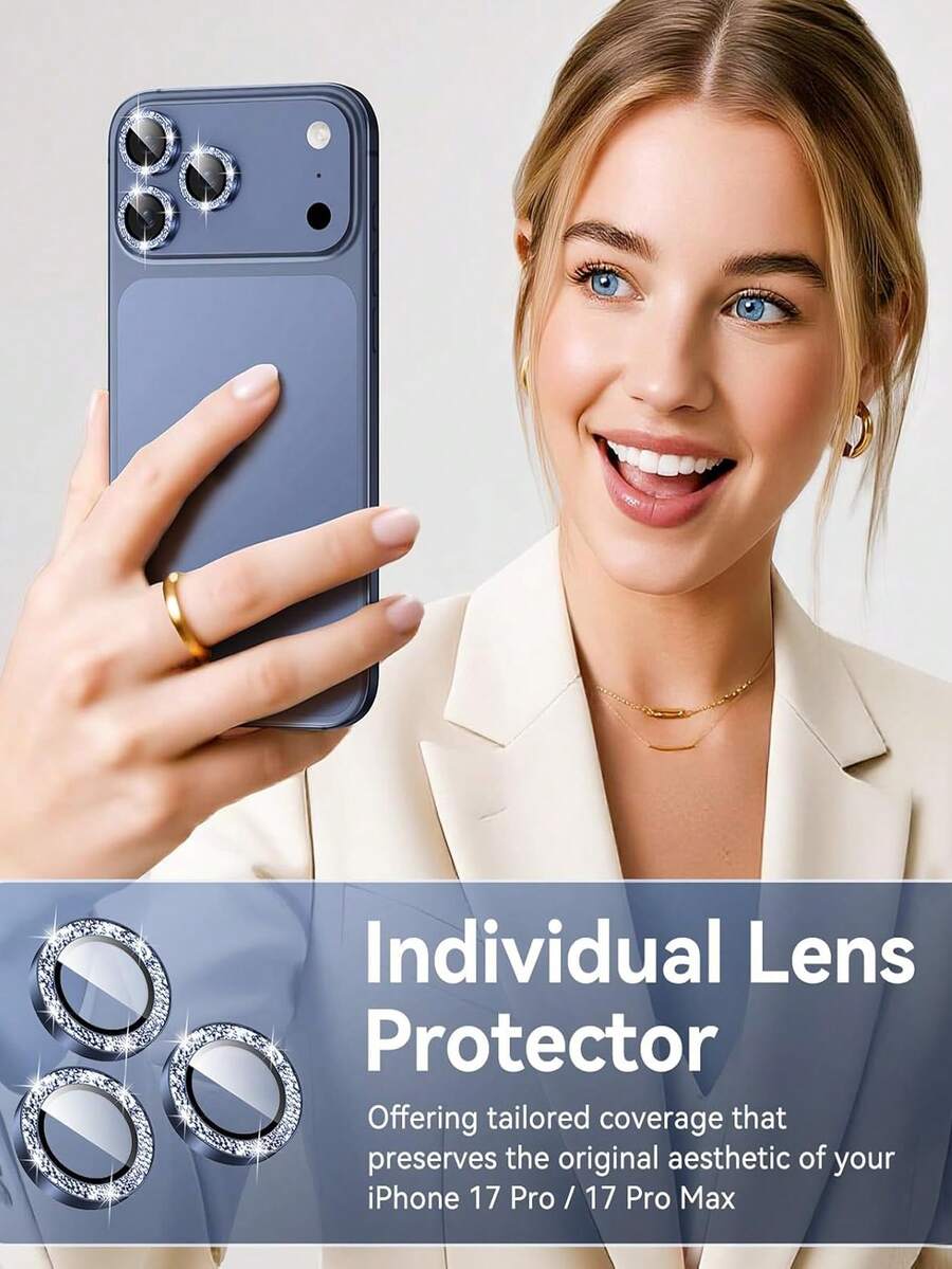 3 komada zaštitne folije za sočivo kamere za iPhone 17/17 Pro/17 Pro Max/Pro/Promax, 9H kaljeno staklo