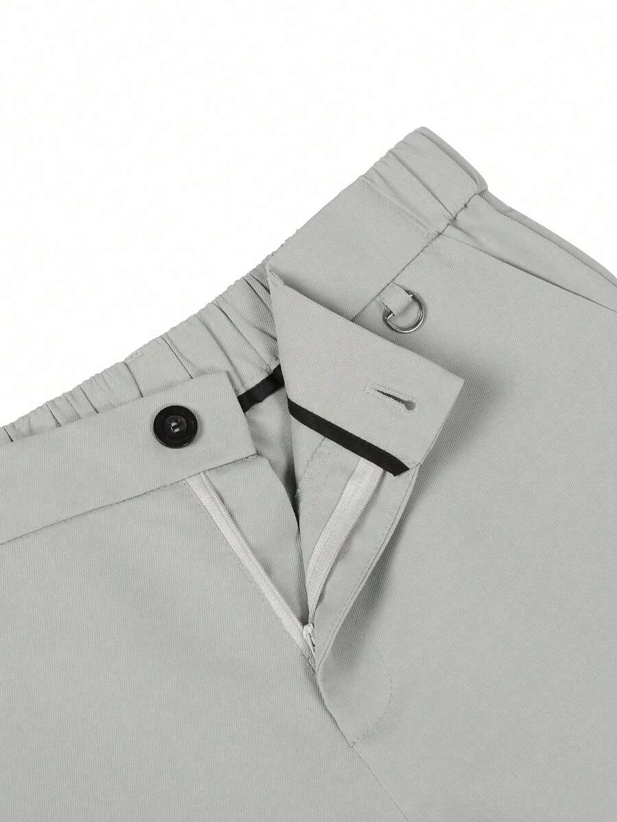 Muške formalne pantalone jednobojne sa kosim džepovima, bez kaiša