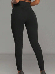 Ležerne uske pantalone sa visokim strukom i metalnom kopčom, jesenja tkanina za žene