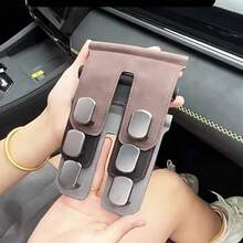 Car Hooks, Passenger Glove Box Hooks, Front Seat Storage Metal Hooks With Rollers, Plush Lining Passenger Glove Box Hooks With PU Leather Design, Universal Decorative Hidden Metal Hook Design, Strong Load-Bearing, Includes Rear Seat Organizer Accessories, Fits Multiple Vehicle Models