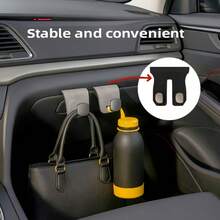 Car Hooks, Passenger Glove Box Hooks, Front Seat Storage Metal Hooks With Rollers, Plush Lining Passenger Glove Box Hooks With PU Leather Design, Universal Decorative Hidden Metal Hook Design, Strong Load-Bearing, Includes Rear Seat Organizer Accessories, Fits Multiple Vehicle Models