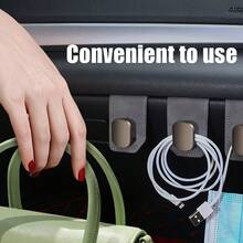 Car Hooks, Passenger Glove Box Hooks, Front Seat Storage Metal Hooks With Rollers, Plush Lining Passenger Glove Box Hooks With PU Leather Design, Universal Decorative Hidden Metal Hook Design, Strong Load-Bearing, Includes Rear Seat Organizer Accessories, Fits Multiple Vehicle Models