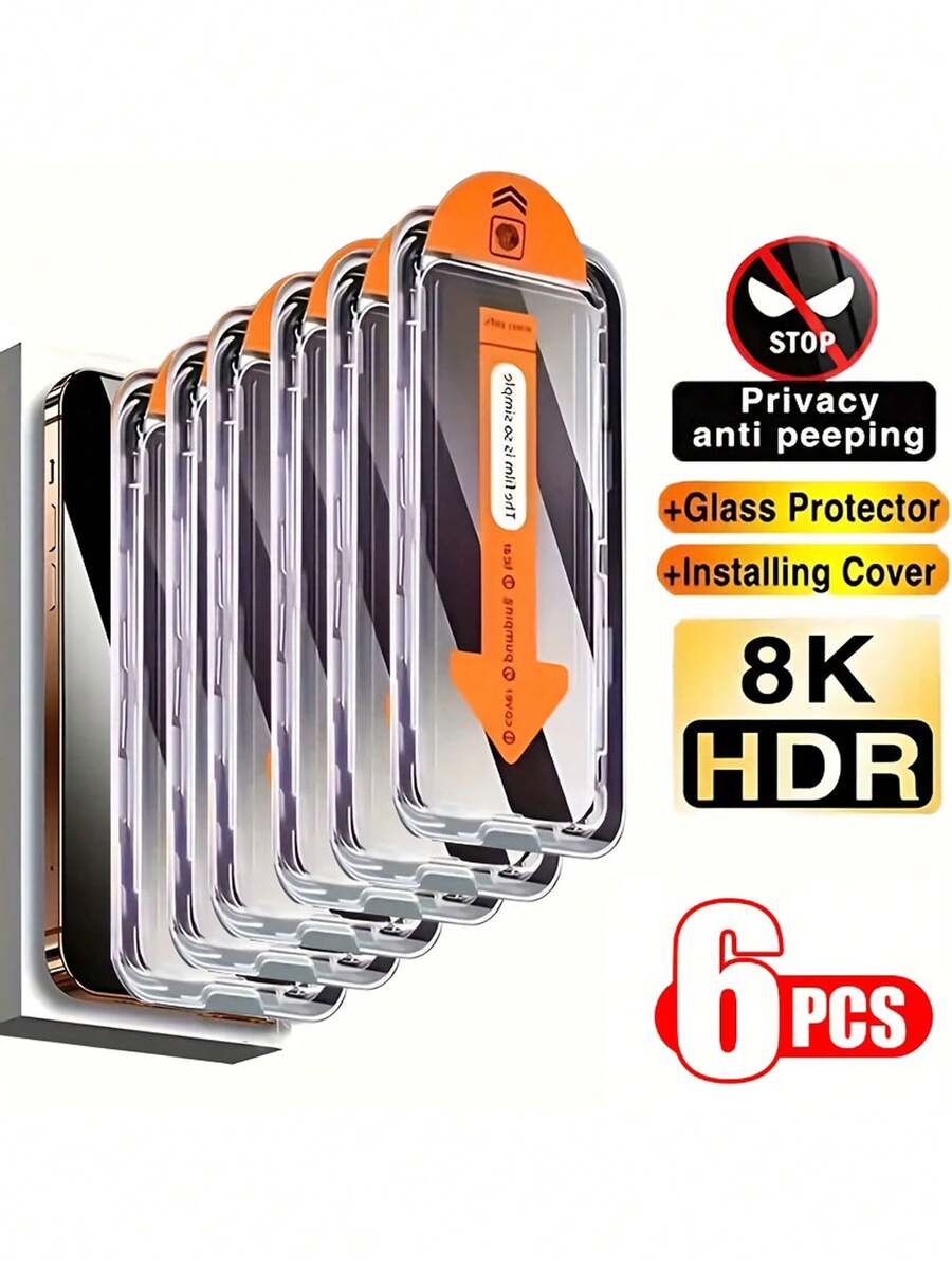 4 komada zaštitnog stakla za ekran sa potpunom privatnošću za iPhone 17/17 Air/16/15/14/13/12/11/16 Pro Max/15 Pro Max/Plus/Mini/X/XS/XR/XS Max, 9H kaljeno staklo