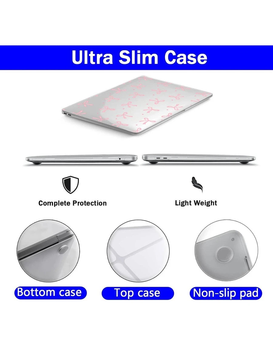 Prozirna zaštitna futrola za laptop sa mašnom, kompatibilna sa Apple notebook računarima
