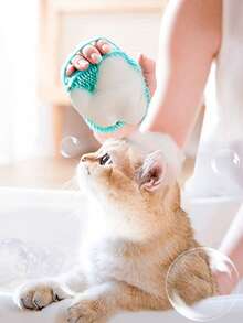 Random Pet Shampoo Brush, Soft Silicone Pet Accessories Dog Cat Bath Tub Massage Glove Brush, With Shampoo Storage Device, Suitable For Dog And Cat Grooming Tools