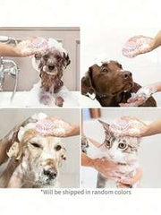 Random Pet Shampoo Brush, Soft Silicone Pet Accessories Dog Cat Bath Tub Massage Glove Brush, With Shampoo Storage Device, Suitable For Dog And Cat Grooming Tools
