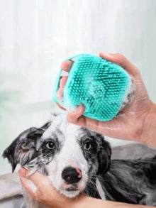 Random Pet Shampoo Brush, Soft Silicone Pet Accessories Dog Cat Bath Tub Massage Glove Brush, With Shampoo Storage Device, Suitable For Dog And Cat Grooming Tools