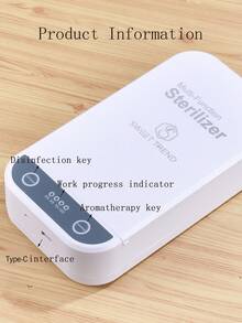1pc White Multifunctional Nail Tool Disinfection & Aromatherapy Box, UV Disinfection, Suitable For Nail Salon Tools, Tweezers, Tattoo Scissors, Jewelry, Phones, Watches, Keys