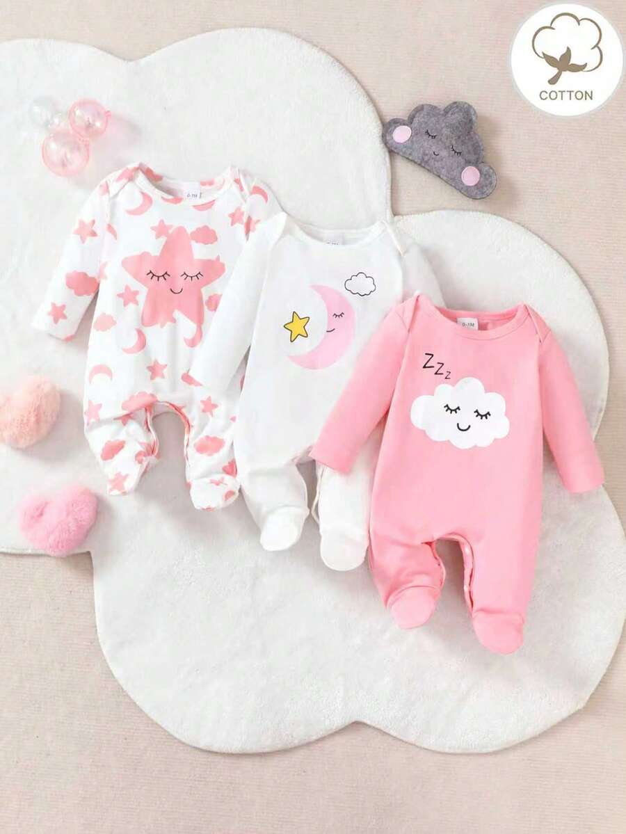 Set od 3 komada ležernih kombinezona za novorođene bebe