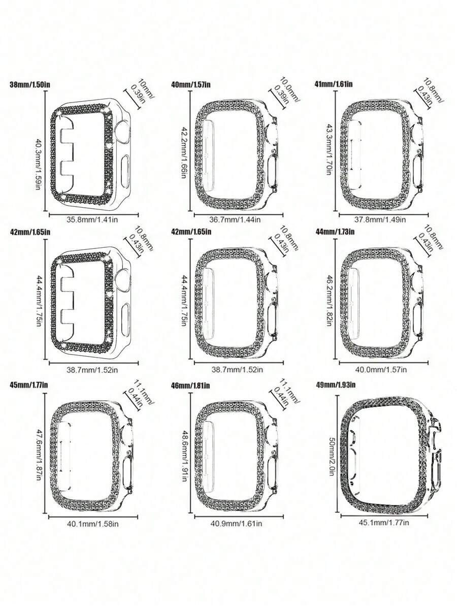 Kompatibilna narukvica i kućište 38/40/41/42/44/45/46/49mm, Kompatibilno sa Apple Watch Series Ultra/11/10/9/8/7/6/5/4/3/SE