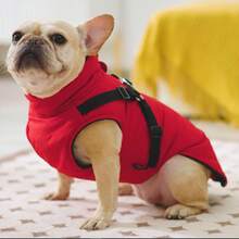 Small Dog Winter Clothes With Harness Vest, Pet Warm Padded Coat