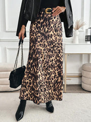 Elegantna maksi suknja sa leopard printom i visokim strukom