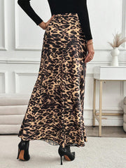 Elegantna maksi suknja sa leopard printom i visokim strukom
