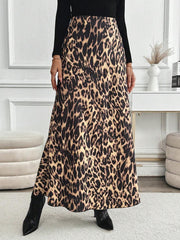 Elegantna maksi suknja sa leopard printom i visokim strukom