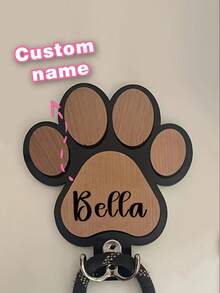 1pc Customized Wooden Bone-Shaped Dog Leash Hook