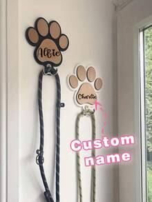 1pc Customized Wooden Bone-Shaped Dog Leash Hook