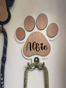 1pc Customized Wooden Bone-Shaped Dog Leash Hook