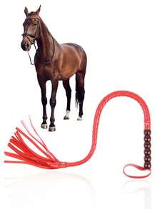 95cm Soft PU Leather Handle Professional Horse Whip, Riding Crop, Snake Whip, Training Whip, Handwoven Reusable Horse Whip, Suitable For Training, Practice And Outdoor Games, Easy To Use And Handle Equestrian Accessory, Prop